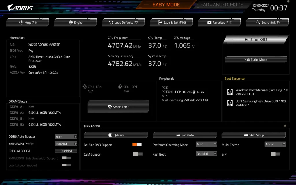 Gigabyte X870E AORUS MASTER BIOS (5)